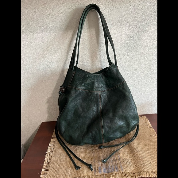 Lucky Brand Handbags - Lucky Brand Hunter Green Italian Lamb Leather Bag